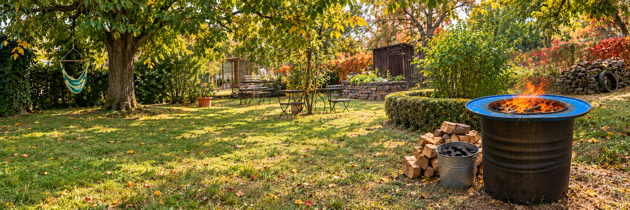 Pyrolyseofen im Privatgarten bei Edith in Ettlingen