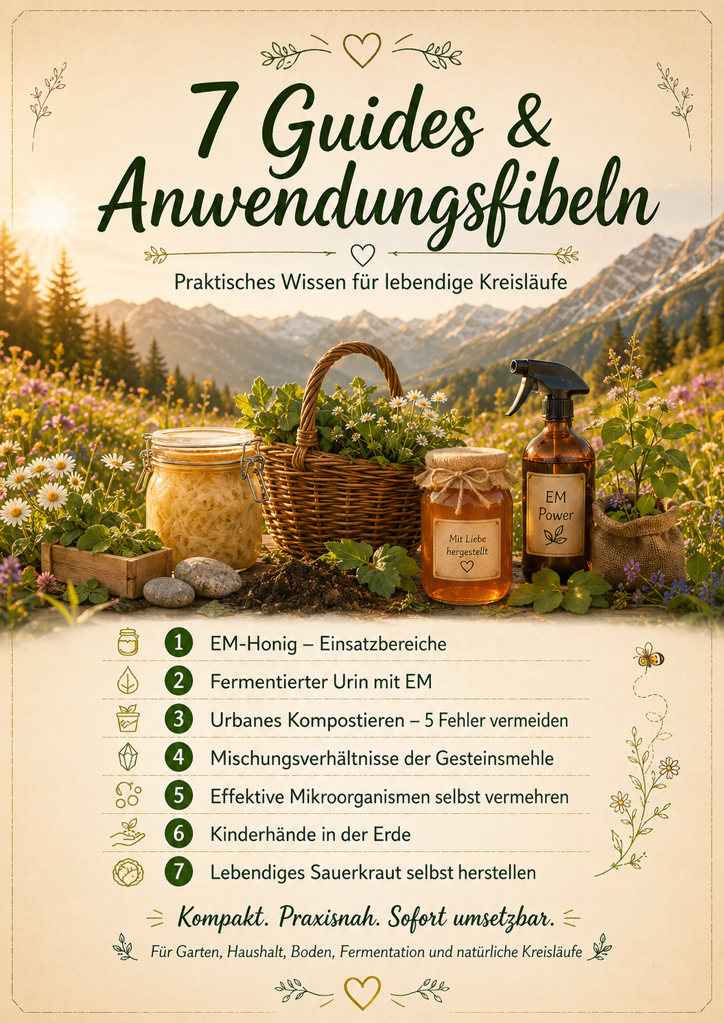 Übersicht der sieben Guides und Anwendungsfibeln für lebendige Kreisläufe